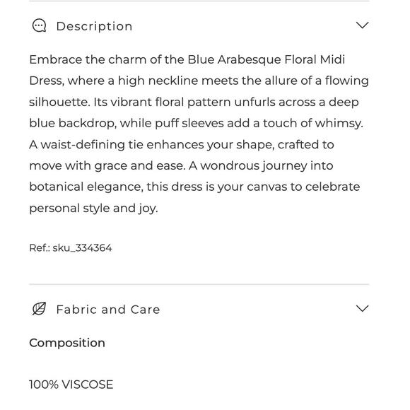 $298 NWT FARM RIO Blue & Red Arabesque Floral Midi Dress –  Medium - Picture 11 of 13